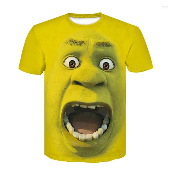 Camisetas masculinas Summer3D Shrek Impressão gráfica Camisetas Casual Padrão Animal T-shirt Hip Hop Manga Curta Tops Moda Engraçada