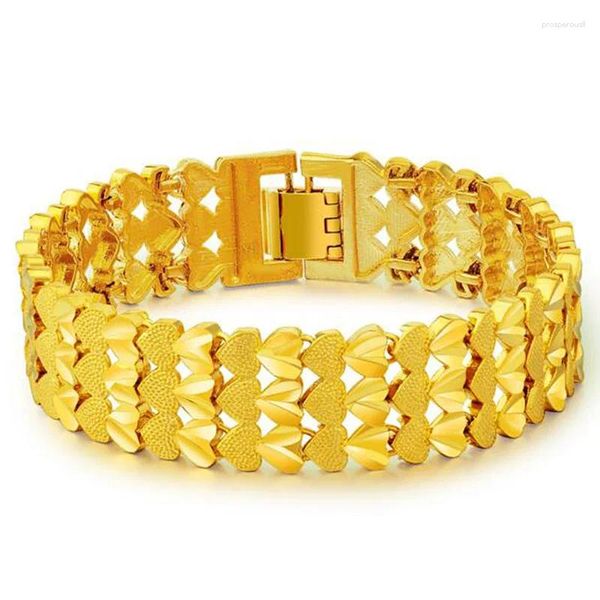 Pulseiras de link banhadas a ouro 24k Vietnã aluvial masculino simples designs de corrente mais recentes