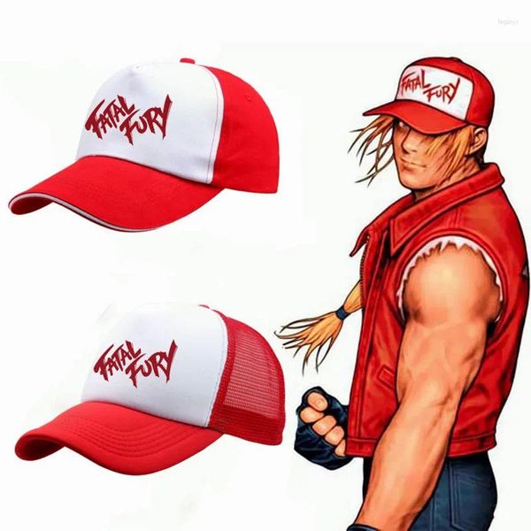 Parti Malzemeleri Anime Terry Bogard Aynı Headgear Cosplay Kamyoner Örgü Şapka Pamuk Beyzbol Kapağı Erkekler Kadın Hip Hop Hediye Sahneleri