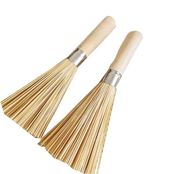 Escovas de limpeza escova de bambu natural escova de madeira escovas de limpeza pot hangable ferramenta de cozinha 24cm casa jardim limpeza organizatio dhklo