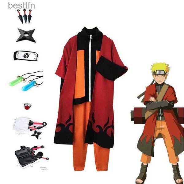 Costume a tema Kakashi Cosplay Come Uzumaki Abbigliamento Shippuden Seconda uniforme e fascia Kunai Abbigliamento per adulti di Halloween Abito natalizioL231013