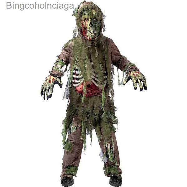 Tema Traje Spooktacular Criações Pântano Deluxe Esqueleto Vivo Morto Zumbi Venha para o Halloween Crianças Monstro Role-PlayingL231013