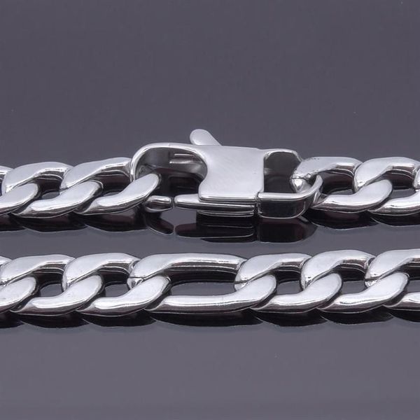 Correntes 12mm Largura 18'' - 36'' Polegadas Personalizar Comprimento Mens Colar de Aço Inoxidável de Alta Qualidade Figaro Chain 336A