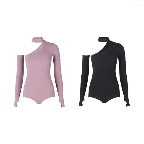 Bühne tragen Callor Design Eine Seite Schulter Bodysuit Weibliche Latin Dance Kleid Für Frauen Leistung Ballsaal Tanzen Kostüm NY23 W23C288