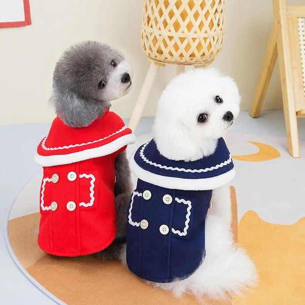 Cão vestuário colarinho redondo trajes de halloween para pequeno médio de lã menina fêmea menino jaqueta roupas para animais de estimação gato vestidos bonitos pugs outfit