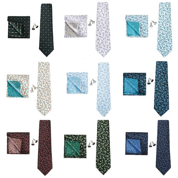 Gravatas de pescoço de alta qualidade preto vermelho listrado bussiness gravata para homem quadrado toalha abotoaduras moda festa de casamento gravatas huishi designer conjunto 231013