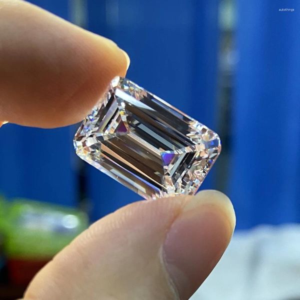 Gevşek Elmaslar Meisidian 5a Büyük Boyut 13x19mm 32 Karat Emerald Cut Üreticileri Beyaz Kübik Zirkonya CZ Elmas