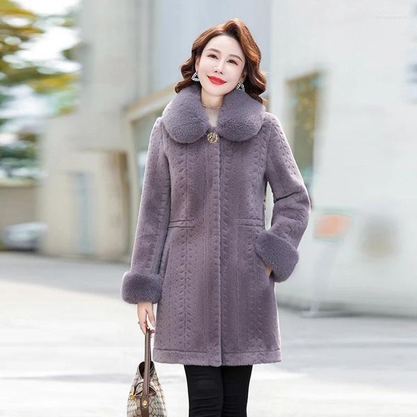 Casacos de pele feminina inverno engrossar falso casacos de pelúcia quente imitar vison chaquetas solto plus size 5xl casaco de alta qualidade jaquetas de comprimento médio