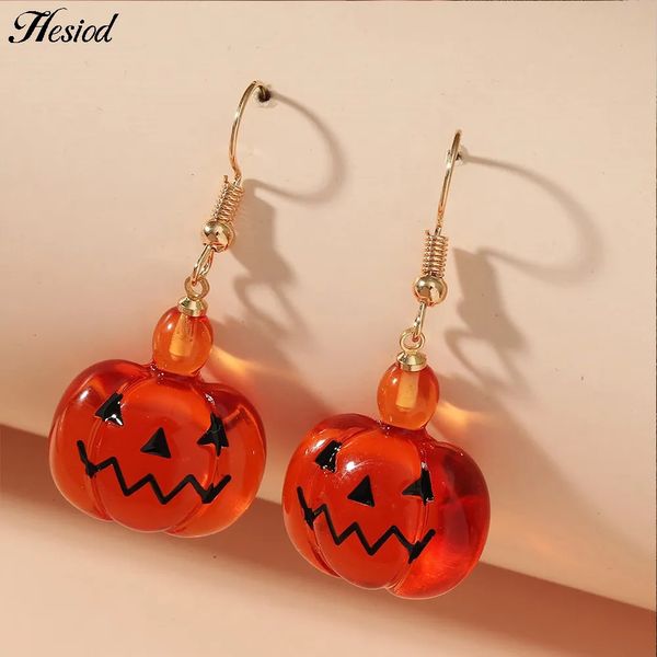 Orecchini con perno carino zucca fantasma Orecchini Decorazione di Halloween Gioielli arancioni Kawaii per ragazze Festa Cosplay Accessori trasparenti Regalo 231013