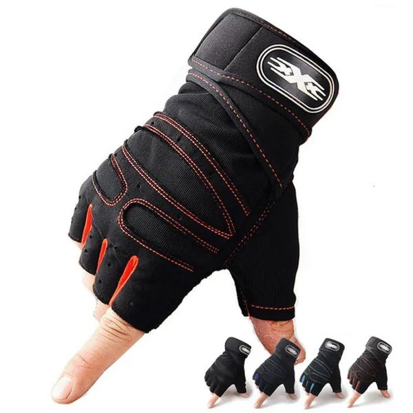 Спортивные перчатки мужские для тренажерного зала, тяжелой атлетики, бодибилдинга, тренировок, фитнеса, без пальцев, с половиной пальца, для езды на велосипеде, нескользящая поддержка запястья 231012