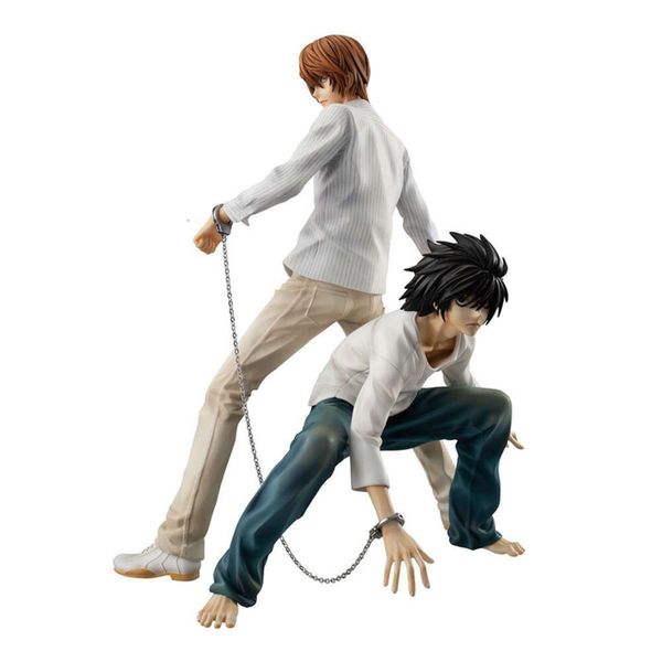 Trajes de mascote 22cm Death Note Anime Figura Yagami Light L Adultos Ação Estatueta Estátua de PVC Modelo Série Coleção Boneca Decoração Brinquedos