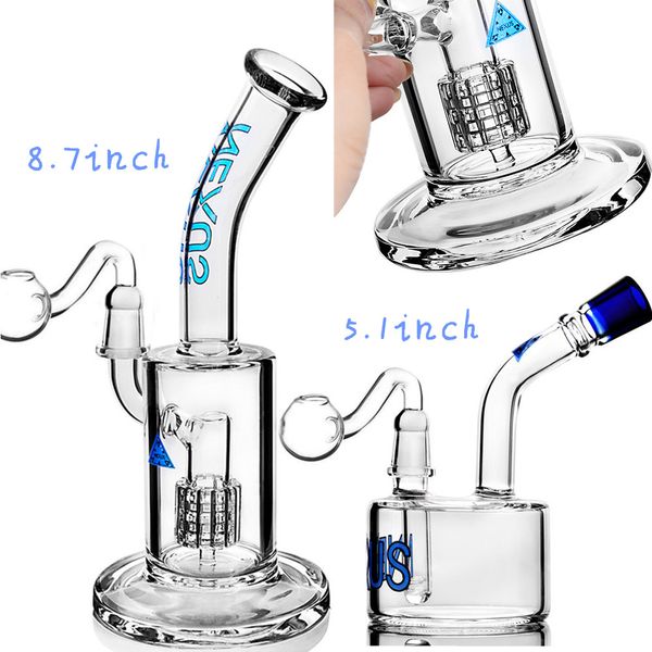 NEXUS Bong Dab Rigs Heady Glass Water Pipes Recycler Narghilè Bubbler Blu Verde Mini Oil Rig Accessori per fumatori con giunto 14mm