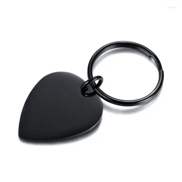 Porte-clés Simple noir en acier inoxydable femmes et hommes Keychina mode pêche coeur porte-clés cadeau de noël bijoux accessoires