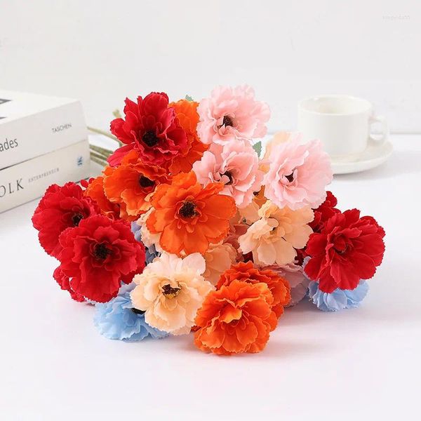 Dekorativer Blumenzweig, 6-köpfige Chrysanthemen, Großhandel, Gartenbau, Heimtextilien, künstliche Dekoration, Restaurant, Hochzeitsdekoration