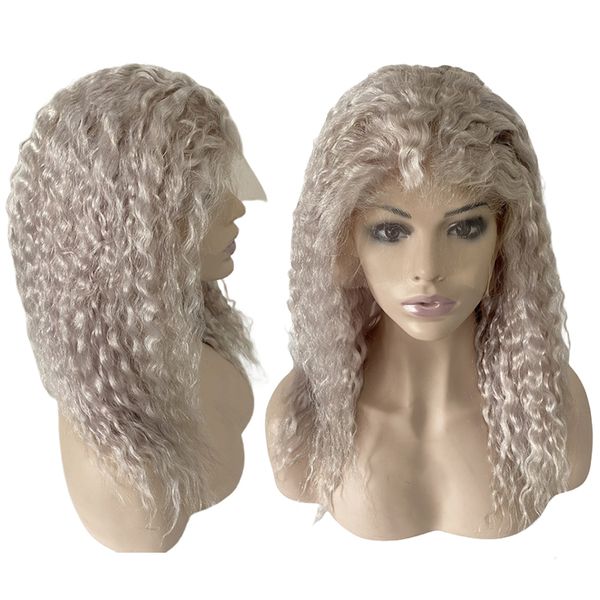 Swiss hd laço frontal peruca prata cinza 150% densidade duplo desenhado indiano virgem peruca de cabelo humano 13x5 perucas dianteiras do laço para preto