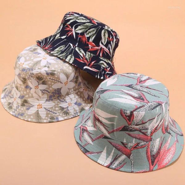 Береты с цветочным принтом, женская шляпа-ведро, кепка, повседневная кепка с цветочным принтом, летняя хлопковая панама для спорта на открытом воздухе, рыбалка, пляжная женская панама с бобом от солнца