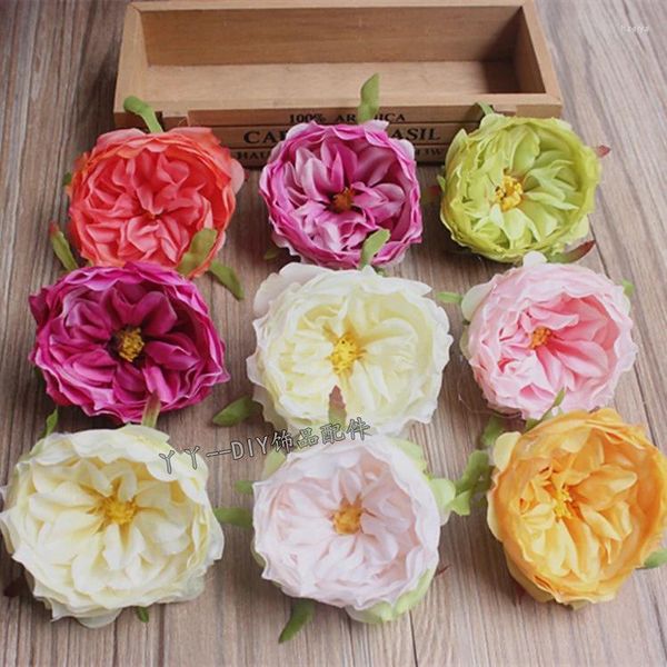 Flores Decorativas Muito Lindas! HI-Q DIY Cabeças de Camélia Artificial Seda Casamento Parede Floral 30 pçs/lote Atacado