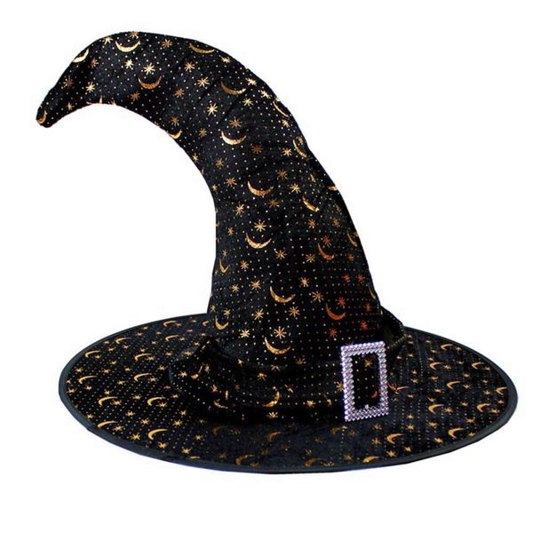 Cappello da strega di Halloween Cos Trucco Ball Dress Up Zucca Strega Cappello magico nero Cappello a punta nero da mago