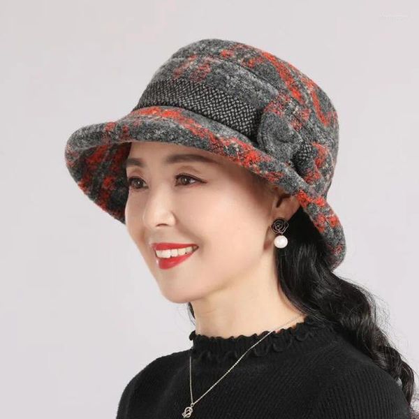 Berets inverno feminino quente balde chapéu lã menina moda pele preto hip hop outono e bacia