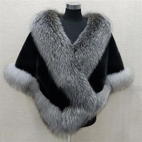 Frauen Pelz Frauen Schulter Wrap Braut Schals Winter Cape Weibliche Jacke Schwarz Faux Hochzeit Shrug Mantel Warme Jaqueta Feminina N82