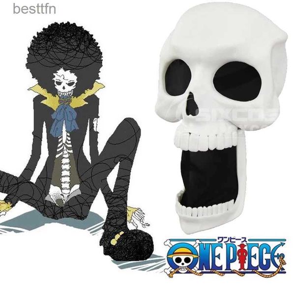 Thema Kostüm One Piece Brook Cosplay Maske Gesichtsschutz Prop Modell für Anime-Liebhaber für Halloween-Party Kinder Spielzeug Weihnachtsgeschenk ZubehörL231013