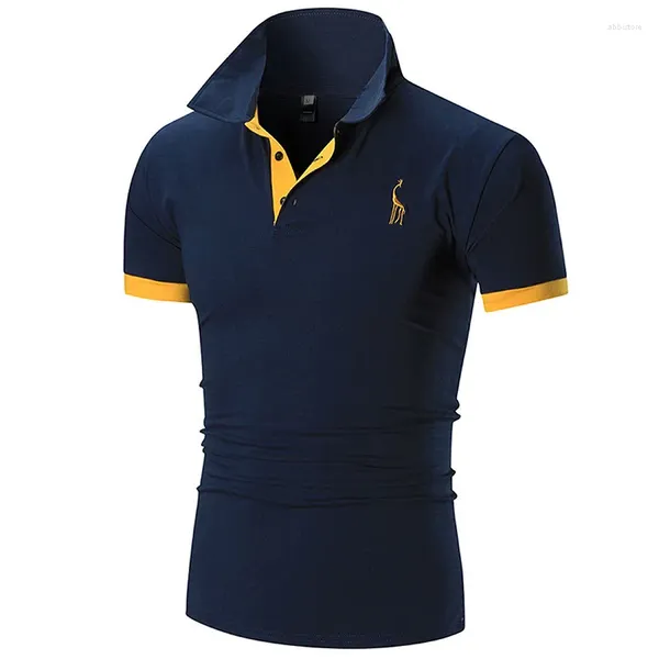 Erkek Polos Erkek Nakış Polo Gömlek Top Yaz Günlük Kısa Kollu T-Shirts Tees İnce Yakel İş Giysisi (Polyester)