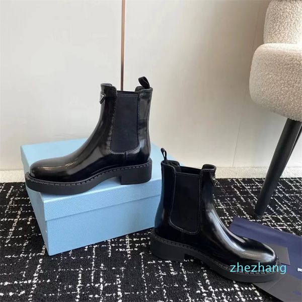 2023-invernali Nuovo designer Poe Heel Flat Bottom Boots Inverted Fashion Brand's Business Work Works Versatile