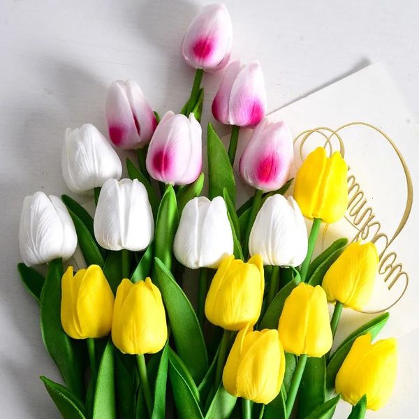 Flores secas dos namorados flores artificiais buquê de tulipas 10/5 peças para cerimônia de casamento decoração casa jardim fotografia adereços 231013