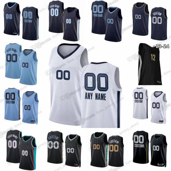 Personalizzato 2023-24 Nuove maglie da basket stampate Ja Morant Jaren Jackson Jr. Marcus Smart Kenneth Lofton Jr. Jacob Gilyard Shaquille Harrison Matthew Hurt Jackson Mulder