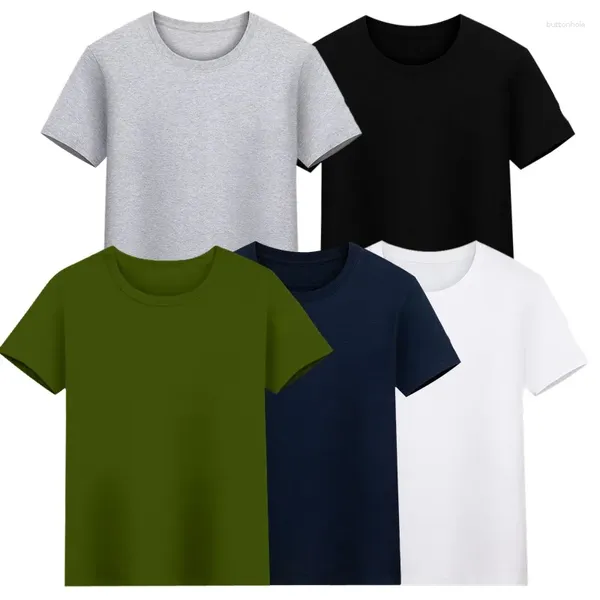 Homens camisetas 2023 camisa de verão homens o pescoço manga curta t-shirt simples designer solto casual algodão masculino roupas streetwear