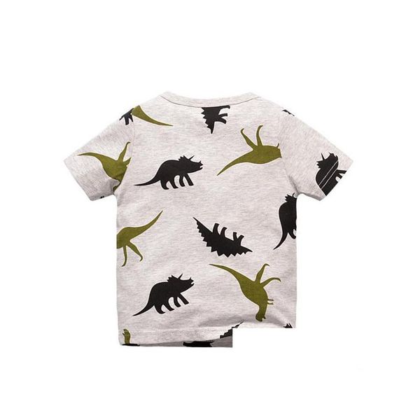 T-shirt Nuovo arrivo Ragazzi Bambini 100% cotone Manica corta Cartoon Dinosaur Stampa Tasca T Shirt Causale Estate Nave Bambino, Bambini Maternità B Dhz8D