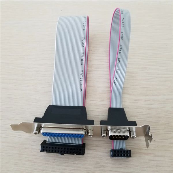 10 Stück DB25 25Pin Parallel Port Drucker LPT + RS-232 RS232 COM DB9 9Pin Serial Port Kabel Draht Halterung 30cm