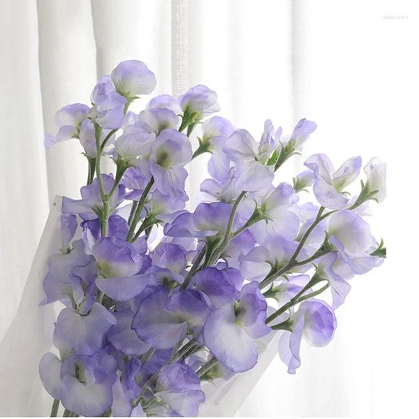 Fleurs décoratives artificielles glycine violette, fleur de pois, décoration de maison, bricolage de mariage, fausse couronne de plantes