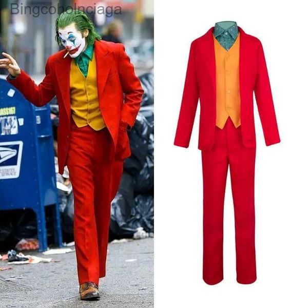 Tema Traje Palhaço Joker Phoenix Arthur Fleck Cosplay Vem Anime Figura Halloween Vem Role Playing Roupas Terno Uniforme Peruca + CapL231013