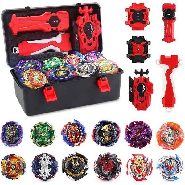 Spinning Top Battling Burst Gyro Toy Set 12 Tops 4 ERS -Kampfspiel mit tragbarem Speicherbox Geschenk für Kinder Kinder Jungen 231013