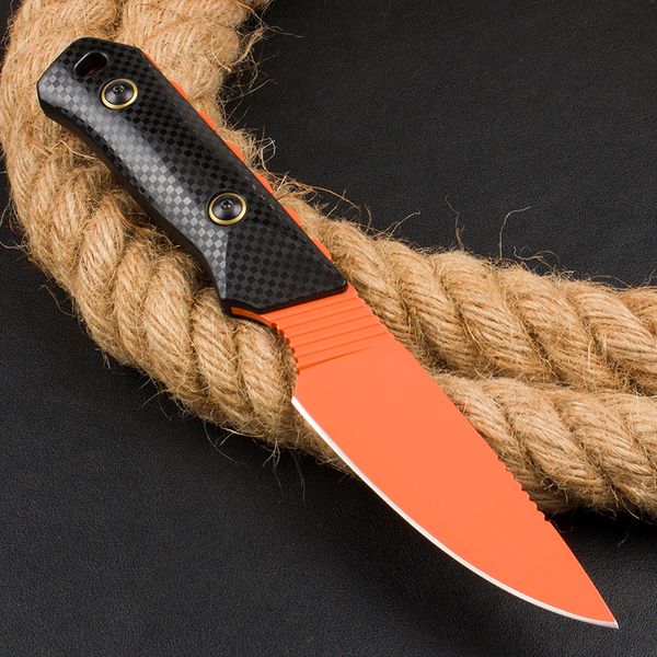 Hoge kwaliteit BM15600 Recht jachtmes D2 Titanium coating Mes Volledige Tang Nylon Plus glasvezel handvat Outdoor vast mes Survival messen met Kydex