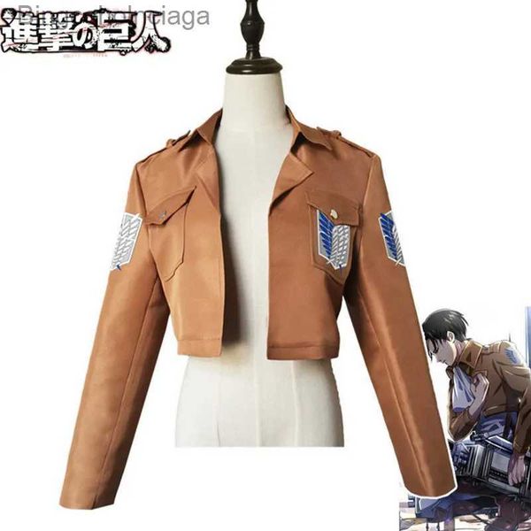 Costume a tema Anime giapponese Attack on Titan Giacca Shingeki no Kyojin giacca Legion Cosplay Come Cappotto giallo Halloween Arriva Uomo DonnaL231013