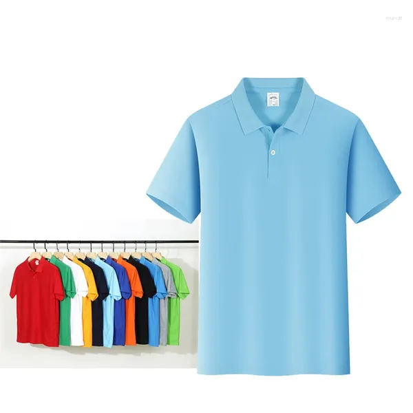 Polos masculinos MRMT 2023 Marca Pure Color Polo Camisa Lapela Workwear Manga Curta T-shirt Publicidade