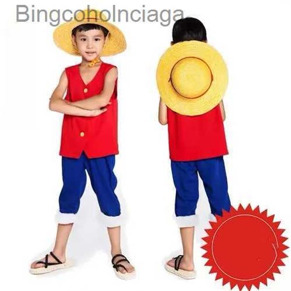 Tema Kostüm Anime One Piece Monkey D Luffy 2 Yıl Sonra Çocuk Cosplay Çocuk Tam Set Cadılar Bayramı Geliyor (Tops+Pants+St Hat) Ücretsiz Nakliye231013