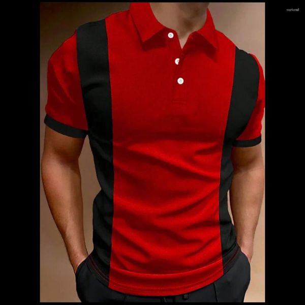 Polos masculinos camisa polo masculina roupas de verão camisetas grandes respiráveis tops secagem rápida moda impressa camisas casuais blusa de malha de manga curta