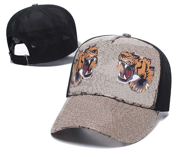 Boné de bola masculino mulher marca tigre cabeça chapéus abelha cobra leopardo bordado osso casquette chapéu de sol gorras