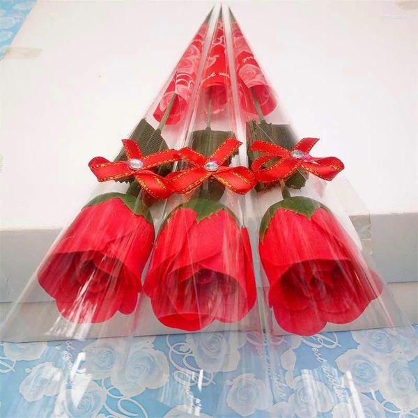 Flores decorativas fábrica atacado simulação de única rosa sabonete flor criativa prática dia dos namorados presente namorado rosas