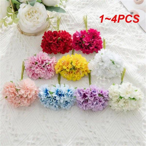 Flores decorativas 1-4pcs simulação flor fresca única fácil de limpar atmosfera romance durável festa artesanal