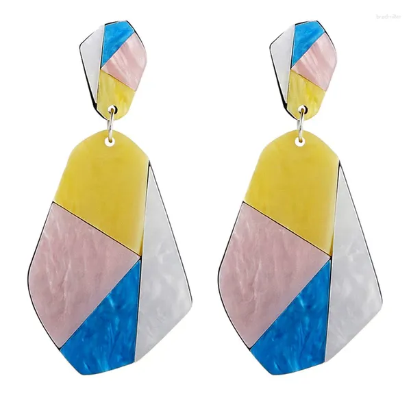 Dangle Brincos Declaração Grande Geométrica Multi Color Acrílico Gota Para Mulheres Grande Pingente Irregular Festa Jóias Bijoux