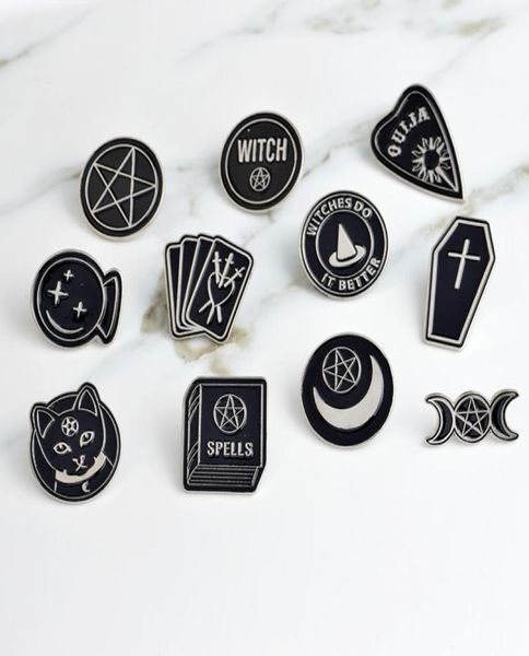 Bruxas fazem melhor bruxa ouija feitiços lua negra pino acessório emblemas broches lapela esmalte pino mochila saco8491254