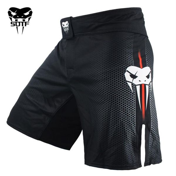 Sotf Mma Adultos Cobra Venenosa Homens Mulheres Calções de Boxe Geométrico Tigre Muay Thai Mma Shorts Roupas de Boxe Luta Shorts Sanda Q122760