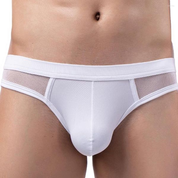 Unterhosen Männer Sexy Slips Dünne Atmungsaktive Weiche Mesh Durchsichtige Männliche Gemütliche Unterwäsche Transparent U Convex Pouch Höschen