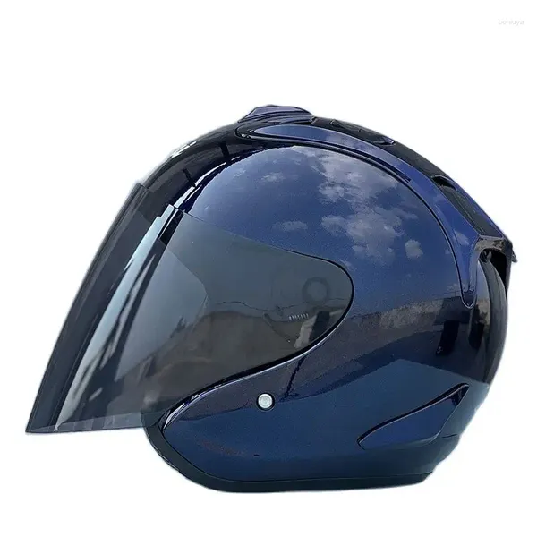 Мотоциклетные шлемы для мужчин и женщин, одобренный DOT, гоночный шлем с открытым лицом, Casco Casque, поступление 4, ярко-синяя половина