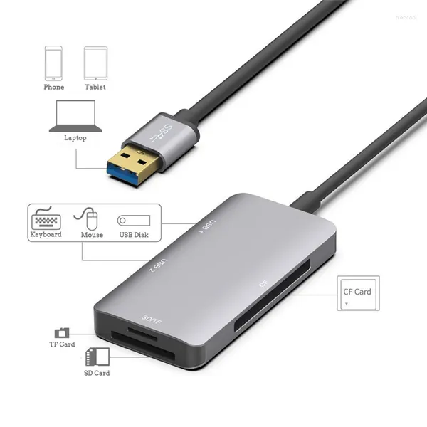 3.0 Card Reader Многофункциональный концентратор 5 в 1 USB-адаптер SD/TF CF Splitter для портативных ПК Pographer