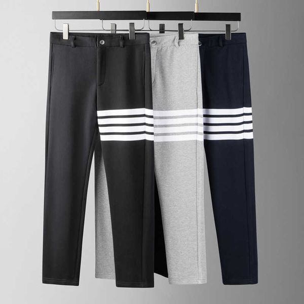 Брюки с 4 планками мужские и женские трикотажные брюки в полоску осенью и зимой